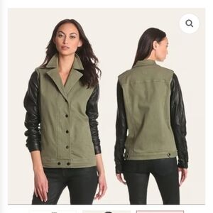 Joes Jeans Olive Green and Black Easy Rider Moto Jacket SZ XS